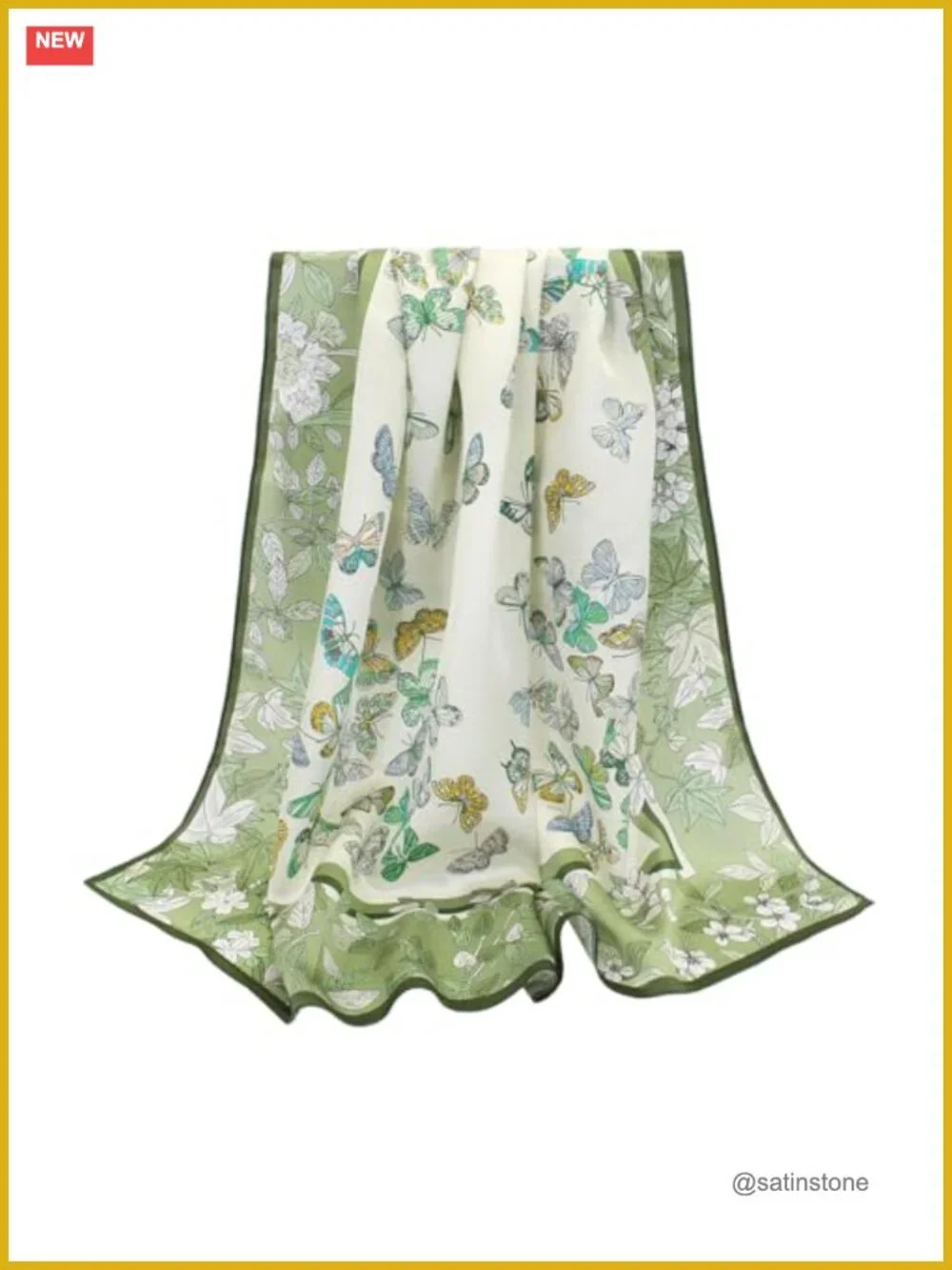 100% Mulberry Silk Square Scarf 35